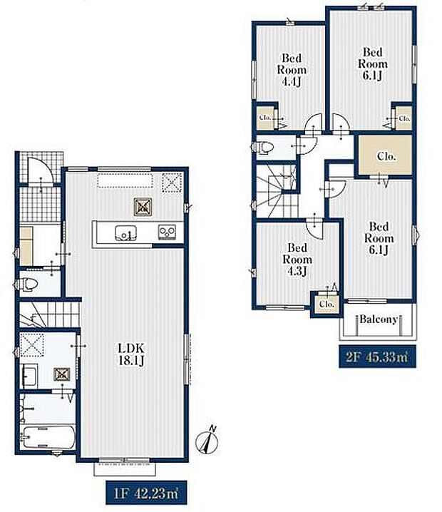 (2号棟)、価格4280万円、4LDK、土地面積94.31m2、建物面積87.56m2