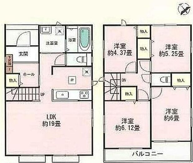 【4LDK】対面式キッチン仕様の開放的な約１９帖の明るいリビング♪
玄関に便利な収納スペース付き♪
各居室に収納スペースが充実♪
２部屋から出入りできて便利な南西向きのワイドバルコニー♪