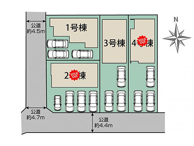 豊橋市西高師町沢向4棟 区画図