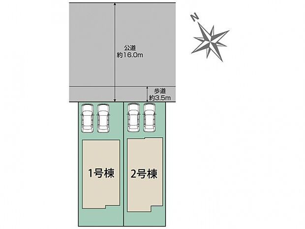 知多市つつじが丘1丁目2棟 区画図
