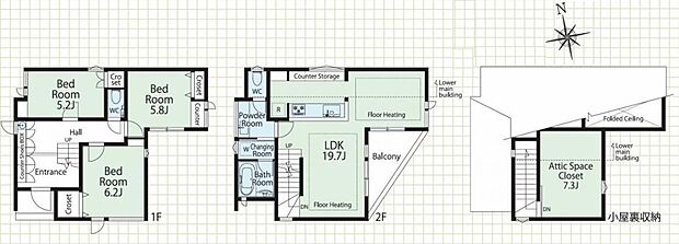 暮らしの快適性・居心地の良い住空間設計です。リビングを中心に、ご家族皆様が充実の暮らしをお送りいただけるプランニングです。