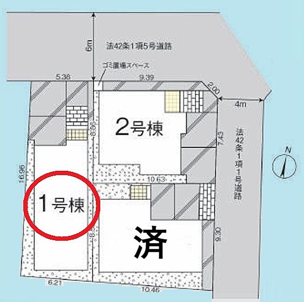 【3LDK】前面道路は東側4M、無駄な廊下スペースを最小限に抑える設計が可能となります。快適な居住空間を演出出来ます。