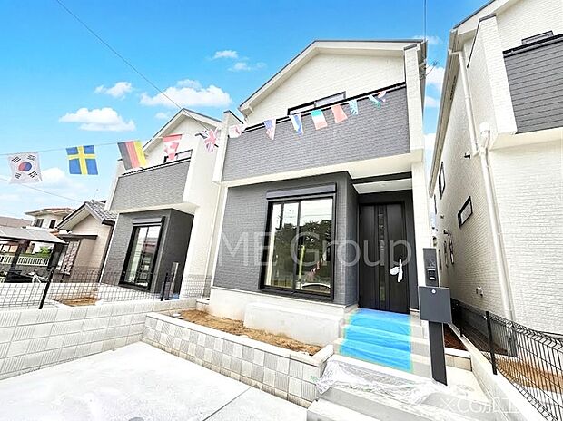 ◆B号棟◆~Exterior~ 閑静な住宅地で子育て家族に最適。緑に恵まれたエリアでお散歩も快適で、自然に包まれた穏やかな暮らしを叶える住環境です。緑の潤いを感じながらホッと過ごせそう。