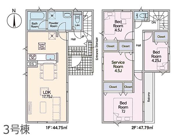 【3LDK+S】◆3号棟◆~Floor plan~ 図面と異なる場合は現況を優先致します。