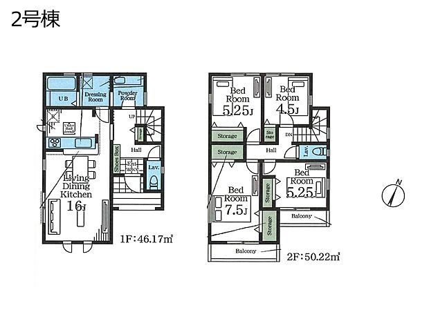 【4LDK】◆２号棟◆～Floor plan～　図面と異なる場合は現況を優先致します。