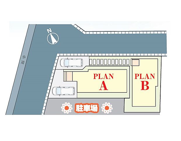 【区画図】~Plot map~ 図面と異なる場合は現況を優先