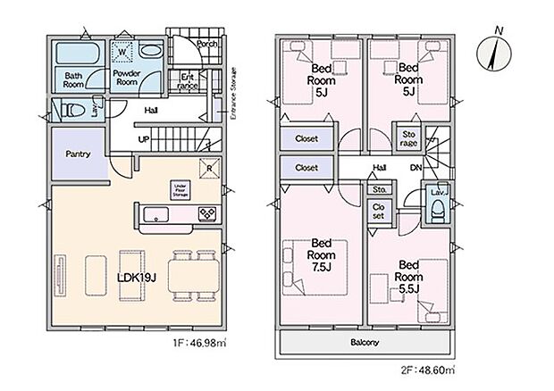 【4LDK】◆2号棟◆~Floor plan~ 図面と異なる場合は現況を優先致します。