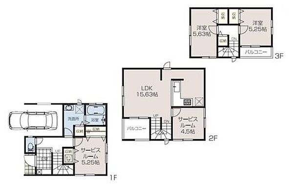 (1号棟)、価格4590万円、2LDK+2S、土地面積69.81m2、建物面積104.53m2