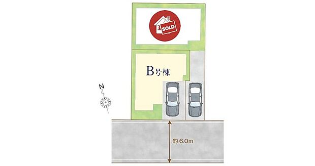 前面道路は約6mあるので、駐車が苦手な方も安心☆
暖かな朝陽を取り込める東南向きのお住まいです♪