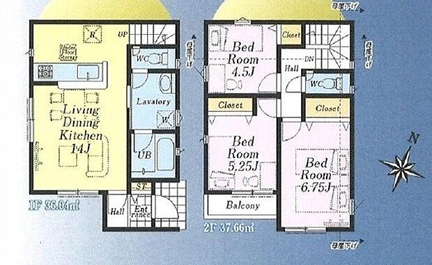 (2号棟)、価格3180万円、3LDK、土地面積103.72m2、建物面積73.7m2