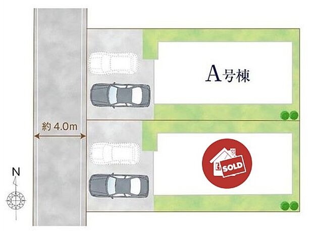 カースペース2台分ご用意ございます♪（車種による）
急な来客時も安心です！ご家族分の自転車も駐輪できます♪