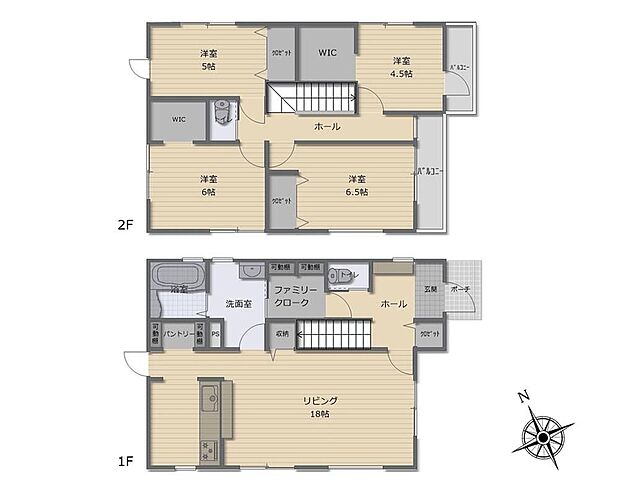 (1号棟)、価格5080万円、4LDK、土地面積144.16m2、建物面積109.3m2