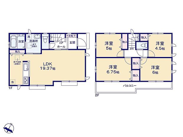 (A号棟)、価格　　　万円、4LDK、土地面積124.03m2、建物面積95.02m2