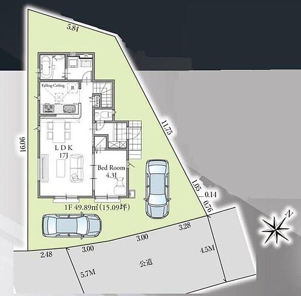 駐車スペースは2台分完備!
セカンドカーをお持ちの方や、来客時にも便利ですね♪