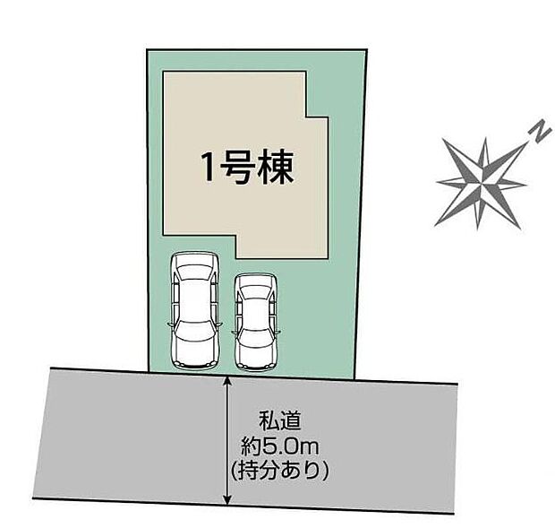 陽当たり良好な立地☆
駐車スペースは車種により2台分！
空いたスペースは自転車置き場にもオススメです♪
