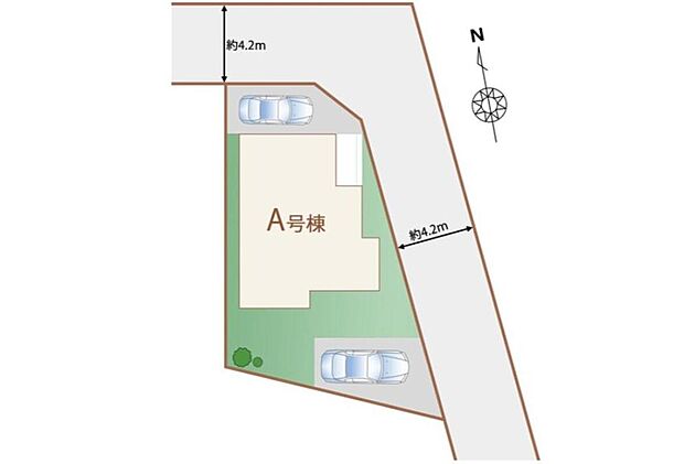 解放感ある角地に立地!
駐車スペースは2台分☆
空いたスペースは、家族の自転車置き場にもオススメです◎
お庭でお子様が安心して遊べますね♪