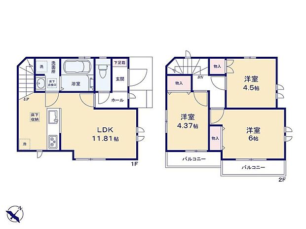 (A号棟)、価格3390万円、3LDK、土地面積80.28m2、建物面積64.16m2