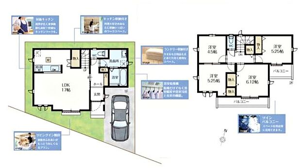 (A号棟)、価格4390万円、4LDK、土地面積105m2、建物面積92.33m2