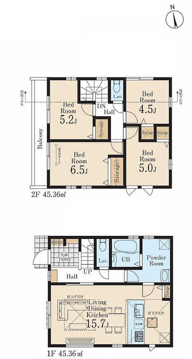 (1号棟)、価格5880万円、4LDK、土地面積115.16m2、建物面積90.72m2