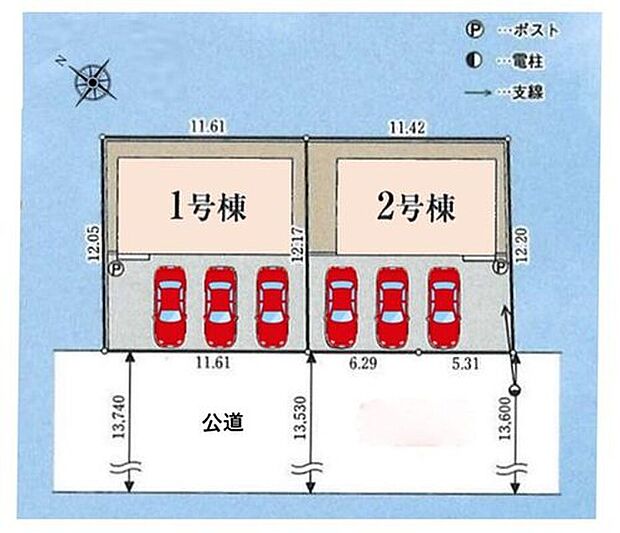 【全体区画図】ＪＲ青梅線「小作」駅まで徒歩19分！
またはバス3分・停歩4分☆