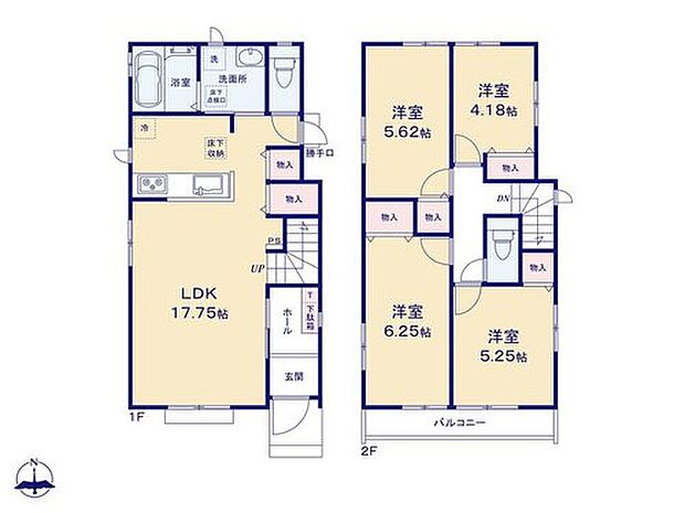 【4LDK】リビング収納は、日用品のストックや、掃除用具の収納に便利!
ごみ捨て時に便利な「勝手口」、「水回り集中設計」等、家事に便利な間取りです☆日当たりの良いバルコニーは洗濯物もよく乾きます◎