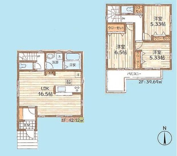 【3LDK】対面式キッチンからは、リビングにいるご家族の様子が一目で分かります。
小さいお子様がいても安心です♪