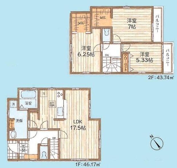 【3LDK】洗面室は、便利な2WAY仕様!
また、お子様がどろんこで帰ってきても、すぐにお風呂に入れる動線です◎
2部屋に大容量のWIC付き!冬物のお洋服や、思い出の品もスッキリ収納可能です☆