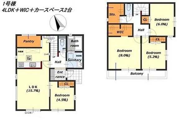 【4LDK+S】使い方自由自在！嬉しいサービスルーム付き！その他パントリーやWICなど収納力が豊富なのでお部屋がスッキリ片付きます！