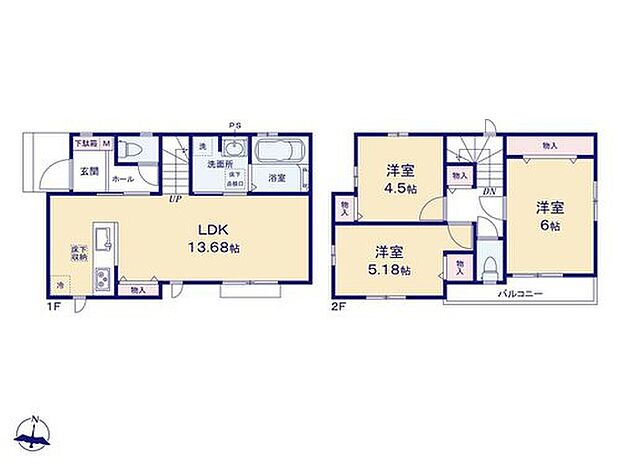 【3LDK】散らかりがちな書類や文房具などの細々したものを収納出来る「リビング収納」付き♪
主寝室はひろびろ6帖☆
各居室に収納完備でお部屋のキレイも保てそうですね◎