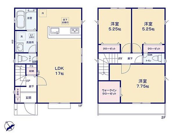 【3LDK】玄関スッキリ「ホール収納」!コートやかばんなどの定位置に☆
LDKは折り上げ天井を採用し、解放感を更に豊かに♪
主寝室はしっかりサイズの「WIC」付き!!