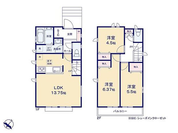 【3LDK】玄関スッキリ♪「SIC」のあるお住まいです☆
「家の顔」と言われる玄関が片づけやすくなりますね♪
LDKは三面採光で窓を多く設置した快適空間に、家族が自然に集います☆