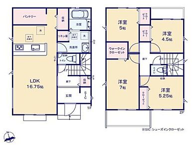 ☆大容量パントリー付き！☆
食料品のストックだけでなく、使用頻度の少ない調理家電等もスッキリ収納できます♪ 