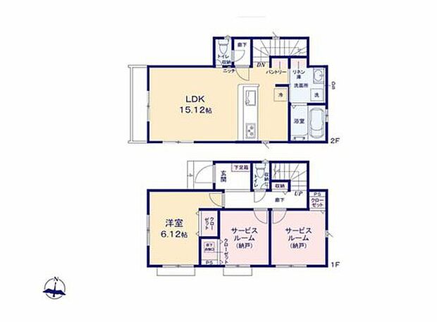 【1LDK+2S】◇2階リビングは通風・採光ともに良好♪
◇パントリーやリネン庫完備の収納豊富な間取り♪
◇1階窓付きの納戸は居室として問題なくお使いいただけます!