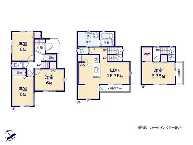 【4LDK】窓が多く、明るい2階LDK☆リビングとダイニングの空間をわけやすい間取りです◎
全居室6帖以上でひろびろ♪ご家族それぞれが自分のお部屋でゆったりとお寛ぎ頂けます♪♪