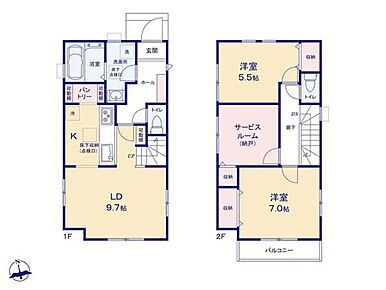 リビングはたっぷりの陽光と爽やかな風を取り込める「三面採光」！
ご家族が心地良くお過ごしいただけます☆
居室には全室収納完備！「納戸は」収納としてはもちろん
リモートワークなどでも活躍しそうですね！ 