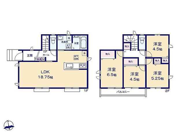 【4LDK】☆太陽光発電設備搭載☆南向きに大きく開けたLDK♪優しい光がたっぷり差し込みます!人気の対面式キッチンを採用◎
