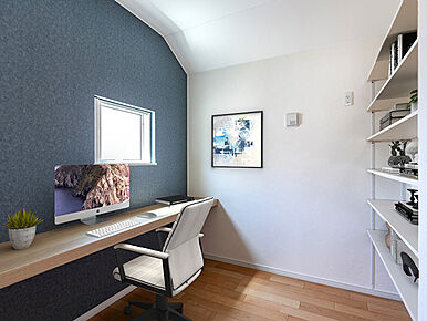 TAKI HOUSEでは働き方の変化に対応するテレワークスペースのある家を提案。在宅ワークに使えるテレワークスペースを積極的に取り入れています。カウンタータイプになっているので、心地の良い椅子を置いてリモート会議や資料を揃えての作業に適しています。働き方改革やライフスタイルの多様化、在宅勤務が浸透し始めた社会。「住まい」の重要性は増し、進化に対応した住まいを提供しています。
また、書斎や趣味のスペースとして利用するほか、お子様の勉強机にもなるのでリビング学習としてのご利用にも最適です。 