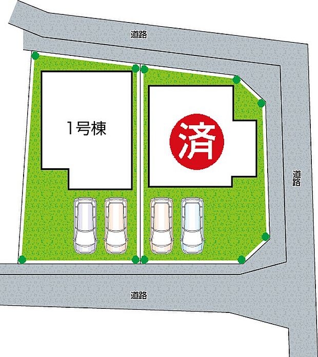全２区画　前面道路２．５ｍ