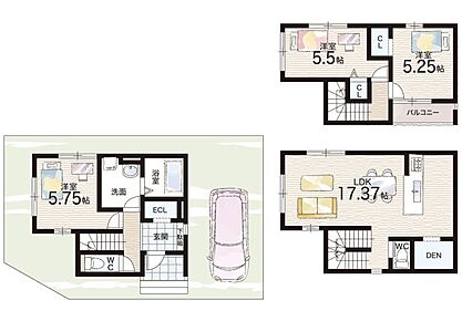 ○日野小学校・・・徒歩5分 ○春日丘中学校・・・徒歩8分 