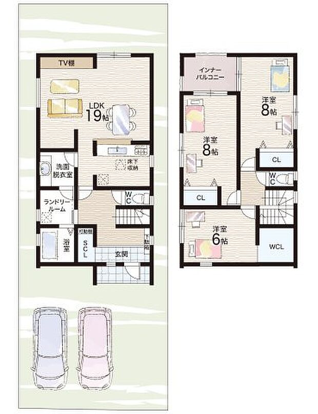 【3LDK】○六人部小学校・・・徒歩5分 ○六人部中学校・・・徒歩24分