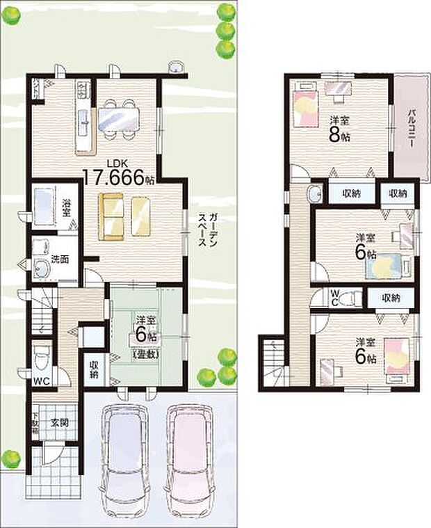 【4LDK】○城山台小学校・・・徒歩21分 ○木津中学校・・・徒歩50分