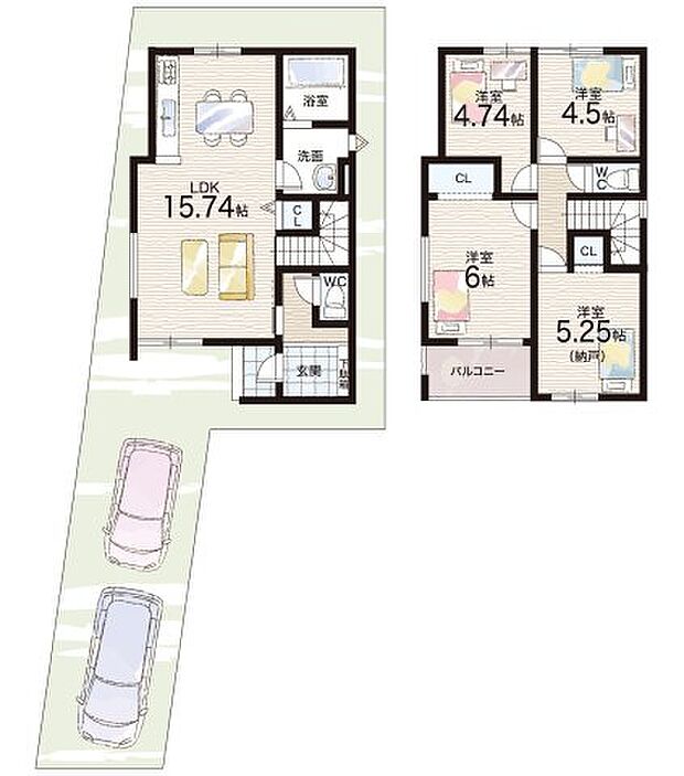 【3LDK+S(納戸)】○花園小学校・・・徒歩7分 ○双ヶ丘中学校・・・徒歩22分