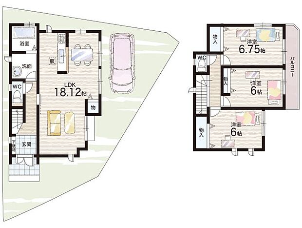 【3LDK】○恵我南小学校・・・徒歩15分 ○松原第七中学校・・・徒歩12分