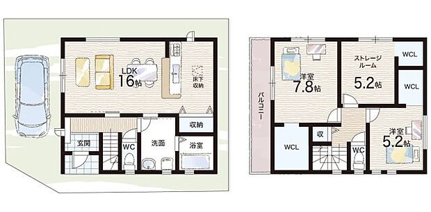 【2LDK+S(納戸)】○池上小学校・・・徒歩7分 ○富秋中学校・・・徒歩18分