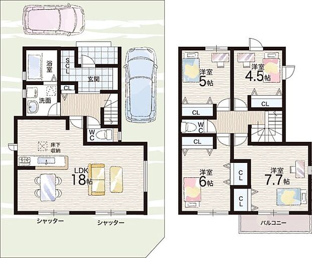 【4LDK】○津田小学校・・・徒歩7分 ○第二中学校・・・徒歩22分