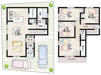 ○八田荘小学校・・・徒歩12分 ○八田荘中学校・・・徒歩8分 