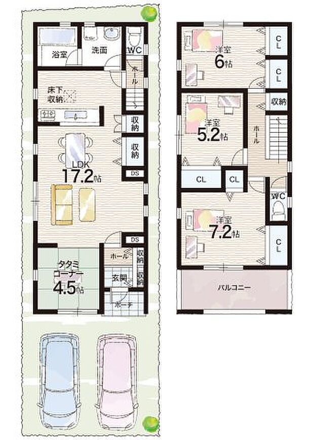 【3LDK】○田島南小学校・・・徒歩10分 ○田島中学校・・・徒歩9分