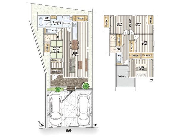 (1号地)、価格4090万円、3LDK、土地面積131.27m2、建物面積110.47m2 