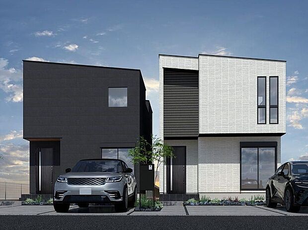 ■CGイメージパース/（右から）3号地、4号地外観パース■
買い物施設や医療機関が身近に揃い、日常生活の利便性が高いエリアです。（建物未完成のためイメージパースです）