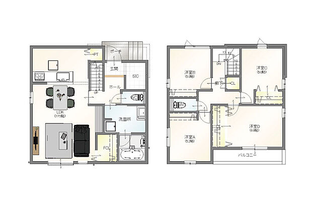 【3号地プラン】建物価格1850万円、建物面積99.38m2